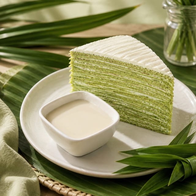 Pandan Crepe Cake (GF).